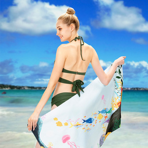 Personalizado de microfibra de secado rápido de mar y de dibujos animados de pescado frutas Toalla de <span class=keywords><strong>playa</strong></span> - Product Image 4