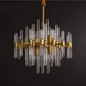 Gold Modern Crystal Chandelier 10-<b>Light</b> Crystal Glass Chandelier Kitchen Island Pendant Lighting for <b>Dining</b> Room - Product Image 1