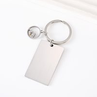 Ywyougang Porte-clés personnalisable en acier inoxydable, mini-breloque rectangulaire gravable, accessoire de clés