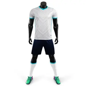 批发最新赛季设计俱乐部球衣白色空白足球球衣球队