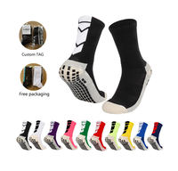 Chaussettes de sport à adhérence totale personnalisées en gros, chaussettes de football athlétiques antidérapantes et chaussettes de football d'élite