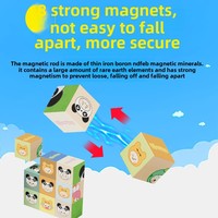 Blocs magnétiques à six faces sous licence officielle Mini World 2CM jouets éducatifs en papier de dessin animé transformable jouets magnétiques durables