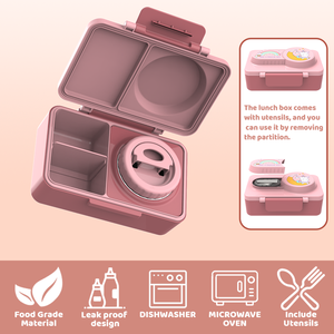 Boîtes de rangement Aohae, boîte à lunch en plastique avec pot thermique en acier inoxydable, ensemble de contenants alimentaires, boîte à lunch étanche pour enfants - Product Image 6