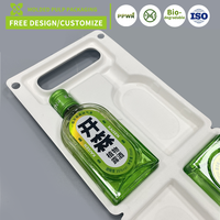 Emballage personnalisé en fibre de pulpe moulée écologique OEM, emballage de protection pour le transport de bouteilles, boîte en pulpe moulée, emballage en pulpe moulée