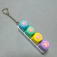 Factory Wholesale Keyboard Keychain Fidget Toy Cat Paw Keycap Clicker Fidget Key Chain Decompression Toys Stress Relief Gifts