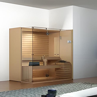 Sauna Listrik Inframerah Jauh Modern dan Luas untuk Penggunaan Keluarga, dengan Tungku Kayu Solid, Cocok untuk Gudang dan Vila