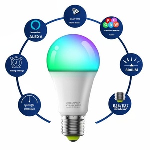 Alexa Google trợ lý tương thích thông minh LED <span class=keywords><strong>RGB</strong></span> màu bóng đèn ánh sáng E27 với điều khiển từ xa đa màu đèn E27 - Product Image 3