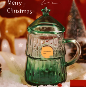 Tazza in Vetro Borosilicato Creativa per Natale, Simpatica Tazza con Coperchio per Bere, Regalo Natalizio, Uso Quotidiano Domestico - Product Image 3