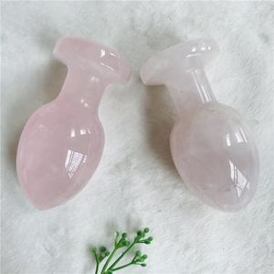Grosir Natural 8-9cm Rose Quartz Anal Plug pink kristal Butt Plug penyembuhan - Product Image 6