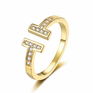 RFJEWEL 2026 Nuevo Anillo Abierto Ajustable Chapado en Oro/Plata al por Mayor con Circonita Cúbica, Joyería Moderna y a la Moda para Mujer - Product Image 2