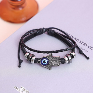 Nuovo Braccialetto in Lega Intrecciata Stile Vintage, con Mano di Hamsa e Farfalla, Cinturino Regolabile - Product Image 6