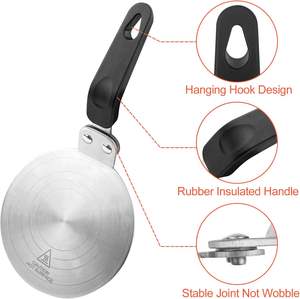 Placa Adaptadora de Inducción de Acero Inoxidable de 13 cm con Asa para Usar con Cafeteras Moka y Utensilios de Cocina en Placas de Inducción, Conducción de Calor - Product Image 2