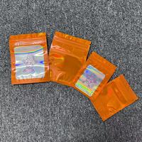Sacs en plastique mylar imprimés personnalisés pochettes anti-odeur fermeture éclair refermable stockage scellé emballage holographique