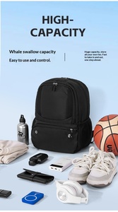 Sac à dos de sport pour <span class=keywords><strong>basketball</strong></span>, football, volleyball, entraînement, rangement, jeu d'équipe, logo personnalisé, numéro, fermeture éclair Oxford, bandoulière - Product Image 3