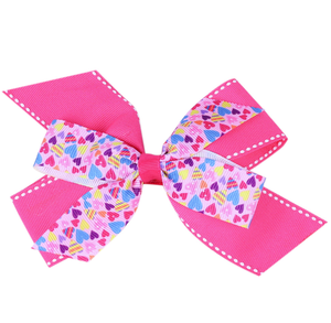 Jepit Rambut Anak Bentuk Hati untuk Hari Valentine, Grosir Custom, Hot Stamping, Model Tailcoat Bow, Duckbill Clip - Product Image 4