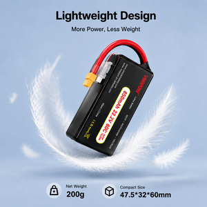 Batterie Lipo 22,2 V pour drone, décharge continue 60C, haute performance, batterie de remplacement pour micro-drone FPV quadricoptère, chargeur inclus - Product Image 2