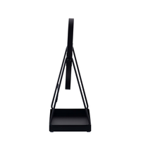 Miroir de maquillage circulaire double face grossissant 1X 5X 3X avec plateau métallique et rangement pour accessoires boucles d'oreilles, personnalisable