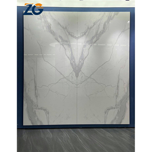 ZGSTONE Pierre Artificielle Frittée <span class=keywords><strong>de</strong></span> Haute Qualité 3200*1600*9mm, Dalles <span class=keywords><strong>de</strong></span> Porcelaine Effet Marbre Blanc Veines Vertes, <span class=keywords><strong>Ardoise</strong></span> <span class=keywords><strong>de</strong></span> Roche pour Repas en Extérieur - Product Image 2
