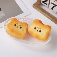 Jouet anti-stress en mousse PU à rebond lent avec logo personnalisé, en forme de toast, pour soulager l'anxiété et la décompression, idéal comme cadeau promotionnel
