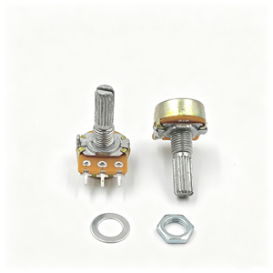 Potentiomètre rotatif 10K Ohm, résistance variable, montage sur panneau, réglable avec axe, sans interrupteur interne - Product Image 2