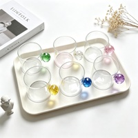 Ensemble de tasses à café en verre borosilicate LiKang, 6 pièces, mini, colorées, avec poignées, sans BPA, passe au micro-ondes, pour boissons chaudes/froides