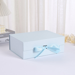Luxury Foldable Magnetic <b>Boxes</b> Custom Logo Cardboard Box Cosmetics Gift Packaging Paper <b>Boxes</b> with Ribbon Bowknot - Product Image 4