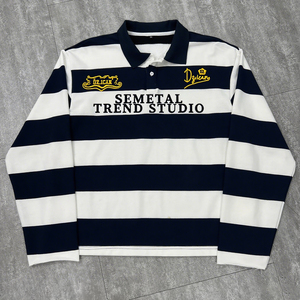 YITE Produttore di T-Shirt a Maniche Lunghe in Cotone a Righe per <span class=keywords><strong>Uomo</strong></span>, <span class=keywords><strong>Polo</strong></span> di Alta Qualità con Logo Ricamato - Product Image 2