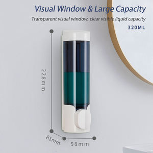 Vente en gros de distributeur mural de shampoing et de douche pour salle de bain, flacon en plastique avec presse à main, distributeur de savon à lessive, distributeur de shampoing et de savon - Product Image 2