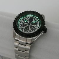 Montre de plongée automatique Seiko NH35 pour homme, 41 mm, bracelet solide en acier inoxydable 316L, cadran ajouré, résistante à l'eau 20 ATM