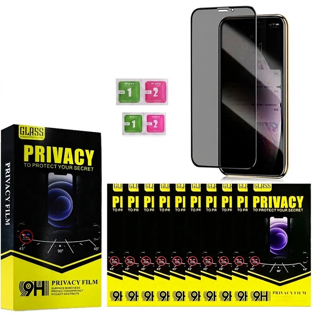 Privacy Anti-Spy 2.5D 9H Tempered Glass Screen Protector for 17/16/16E/14 Plus/15 Pro Max/12 XR/XS/6/7/18 Promax