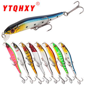 เหยื่อตกปลา Ytqhxy Minnow Lure Floating Bait ขนาด 10.7 ซม. น้ำหนัก 6 กรัม พร้อมตัวสกรูและตะขอสามทาง สำหรับตกปลาแบส 8 ชิ้น - Product Image 2