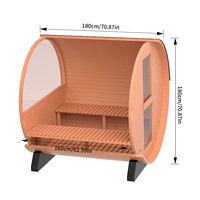 Sauna de Cedro Rojo de 1.8M con Vidrio Panorámico Semicircular - Nuevo Stock de Almacén - ¡Más Vendida!