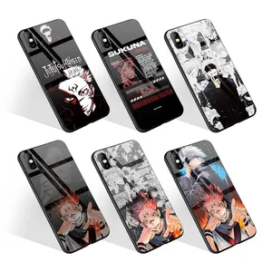 Gehärtetes Glas Kreativ bedruckte Abdeckung für Samsung S21 Ultra 5g Jujutsu Kaisen Anime Design Logo Handy hülle für Iphonex Xr Xs