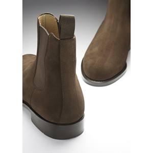 Brown Suede Chelsea <b>Boots</b>, Welted Leather Sole - Product Image 3