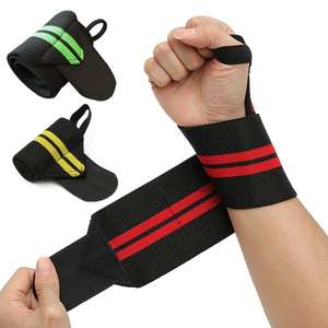 100% algodón 12 pulgadas de longitud 3 pulgadas de ancho gimnasio entrenamiento muñequeras elástico boxeo mano envoltura con gancho envuelve soporte - Product Image 1