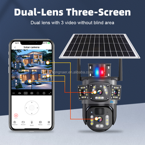 Hongnaer 4MP 3 Video kablosuz güneş enerjili PTZ etüt güvenlik kamera çift Lens açık Pro Pro 4G Sim kart CCTV güneş kamera - Product Image 3
