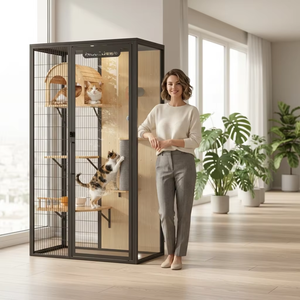 <span class=keywords><strong>Casa</strong></span> para Gatos Panorámica <span class=keywords><strong>de</strong></span> Madera con Múltiples Niveles, Observatorio para Gatos con Ventana <span class=keywords><strong>de</strong></span> Gran Visibilidad - Product Image 2