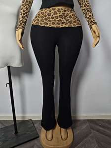 Conjunto de Dos Piezas de Manga Larga y Pantalones Largos con Estampado de Leopardo y Logotipo Personalizado de Alta Calidad para Mujer, Algodón Raglán, Verano 2026, OEM ODM - Product Image 6