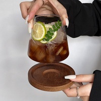 Gelas air minimalis trendi 350ml, gelas air Logo pribadi untuk jus es kopi teh susu minuman lainnya