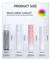 Emballage de soins de la peau de luxe couleur de transfert de haute qualité bouteille de lotion en plastique PET à paroi épaisse de 200ml avec bouchons