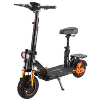 Stock UE 800W 48V 18Ah 45km/h TWOFISH V5 MAX Trottinette électrique Pneus avant 11 pouces et arrière 10 pouces avec siège