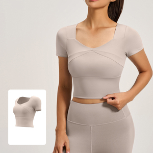 Prix d'usine – Haut de sport pour femme, sensation seconde peau, anti-humidité, extensible dans les 4 sens, rembourré, pour yoga, gym, sport et course à pied - Product Image 3