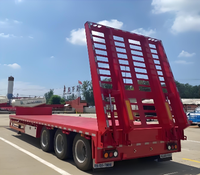 Fabricant professionnel de semi-remorques à plateau bas en acier robuste à 3/4 essieux, capacité de charge de 30 à 100 tonnes, pour le transport de machines d'ingénierie