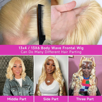 Perruque Lace Frontale 613 Blonde Cheveux Humains Bruts Ondulés Profonds Vietnamiens 13x6 HD Sans Colle