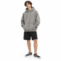 Sweat à capuche personnalisé en molleton épais lavé 425G pour homme, coupe oversize, style streetwear, OEM ODM, faible MOQ