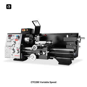 เครื่องกลึงโลหะขนาดเล็ก CTC280 ขนาด 38 มม. พร้อมระบบเปลี่ยนเครื่องมืออย่างรวดเร็วและหน้าจอแสดงผล พร้อมมอเตอร์ 1.1 กิโลวัตต์ - Product Image 1
