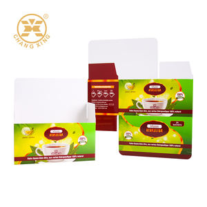 Boîte à thé OEM personnalisable en carton brillant avec impression à l'encre, emballage pour café, boîtes en papier pour produits minceur et nouveaux produits - Product Image 1