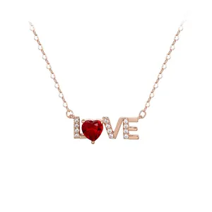 necklace-01009 Xuping fashion jewelry lovers' gift design, gold color heart type pendant necklace for ladies