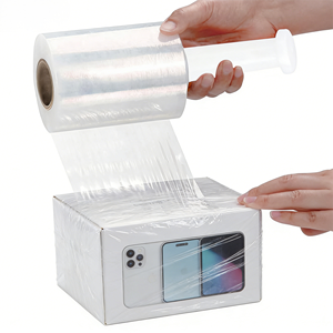 4 Rolls Clear Heavy-Duty Stretch Film Shrink <b>Wrap</b>, 18" x 1500ft, 80 Gauge Commercial-Grade <b>Plastic</b> <b>Wrap</b> - Product Image 2