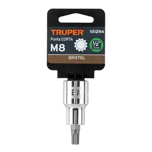 BOX 6 M8 Douille à pointe courte Bristol, entraînement 1/2 pouce, TRUPER - Product Image 4